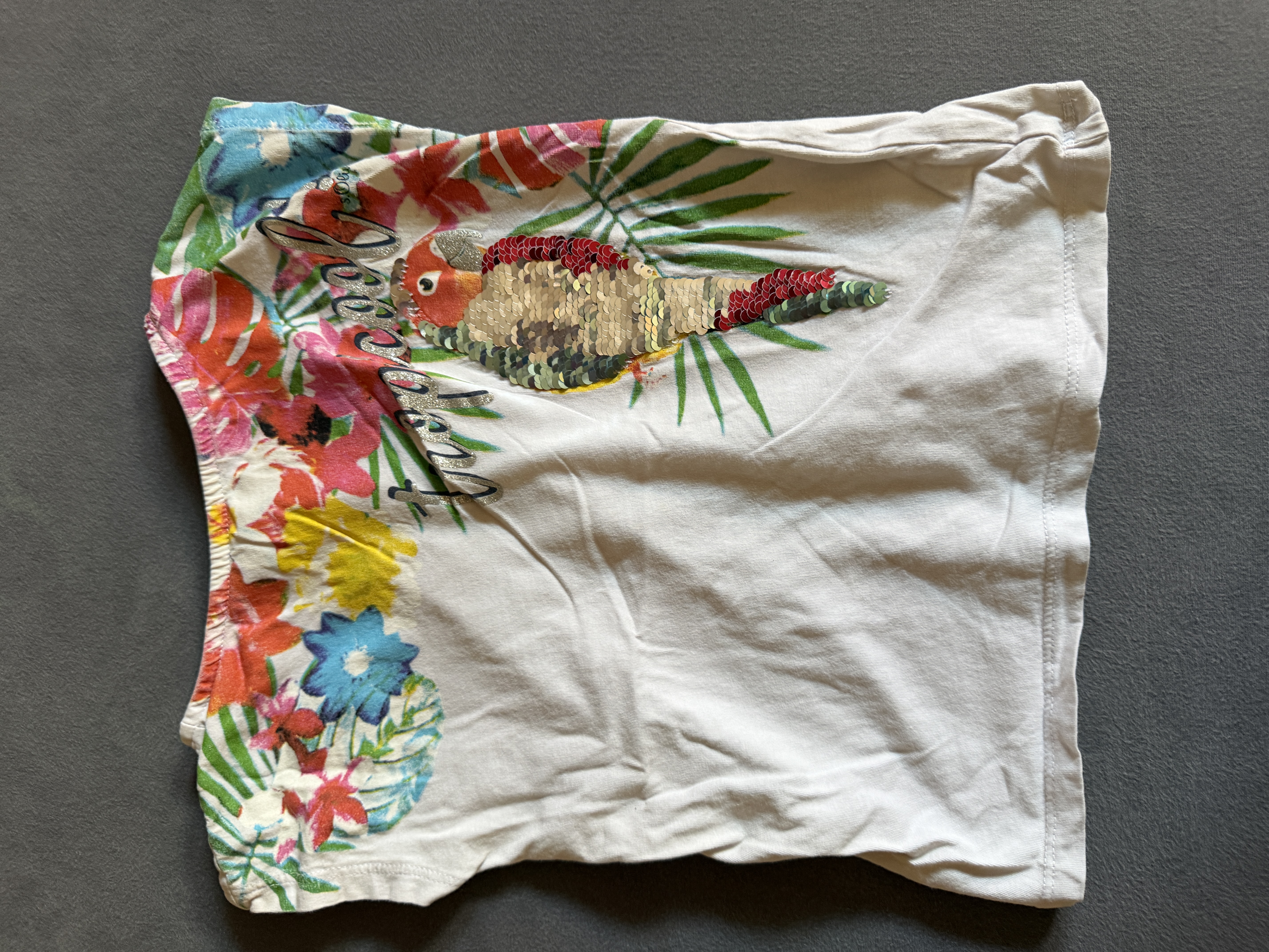 s. Oliver T-Shirt mit Wendepailetten Papagei