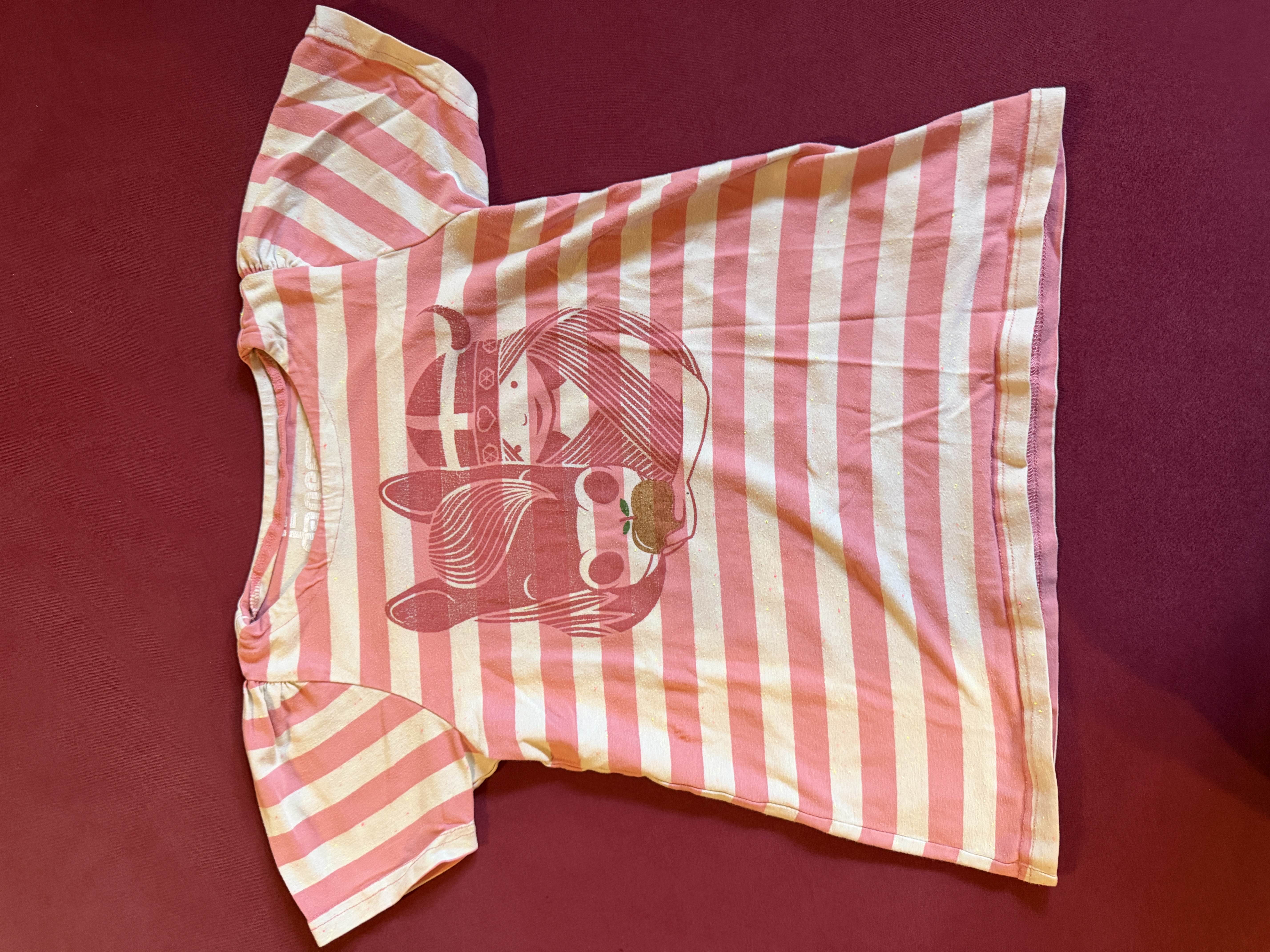 Danefae T-Shirt rosa Streifen Pferd