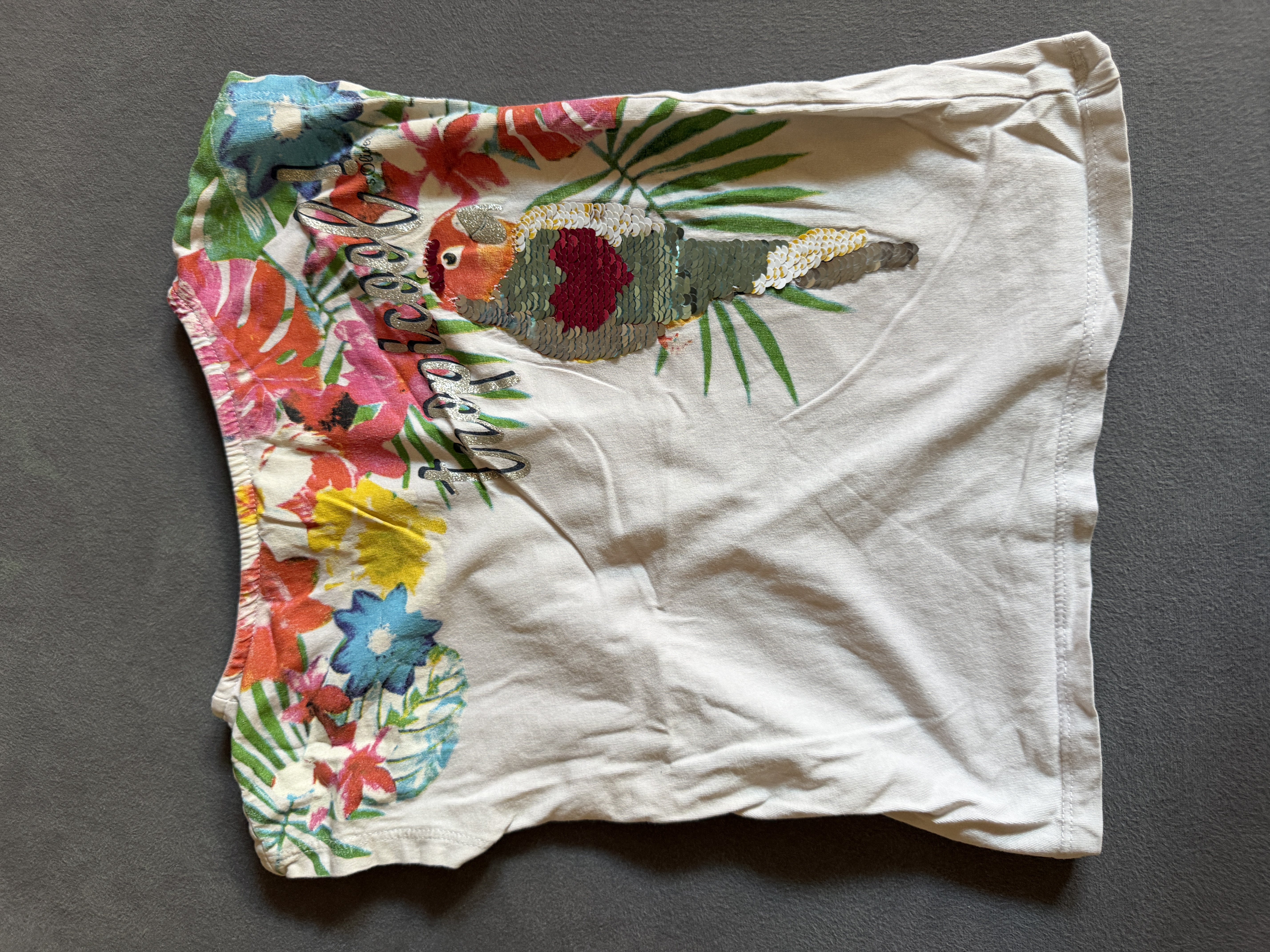 s. Oliver T-Shirt mit Wendepailetten Papagei