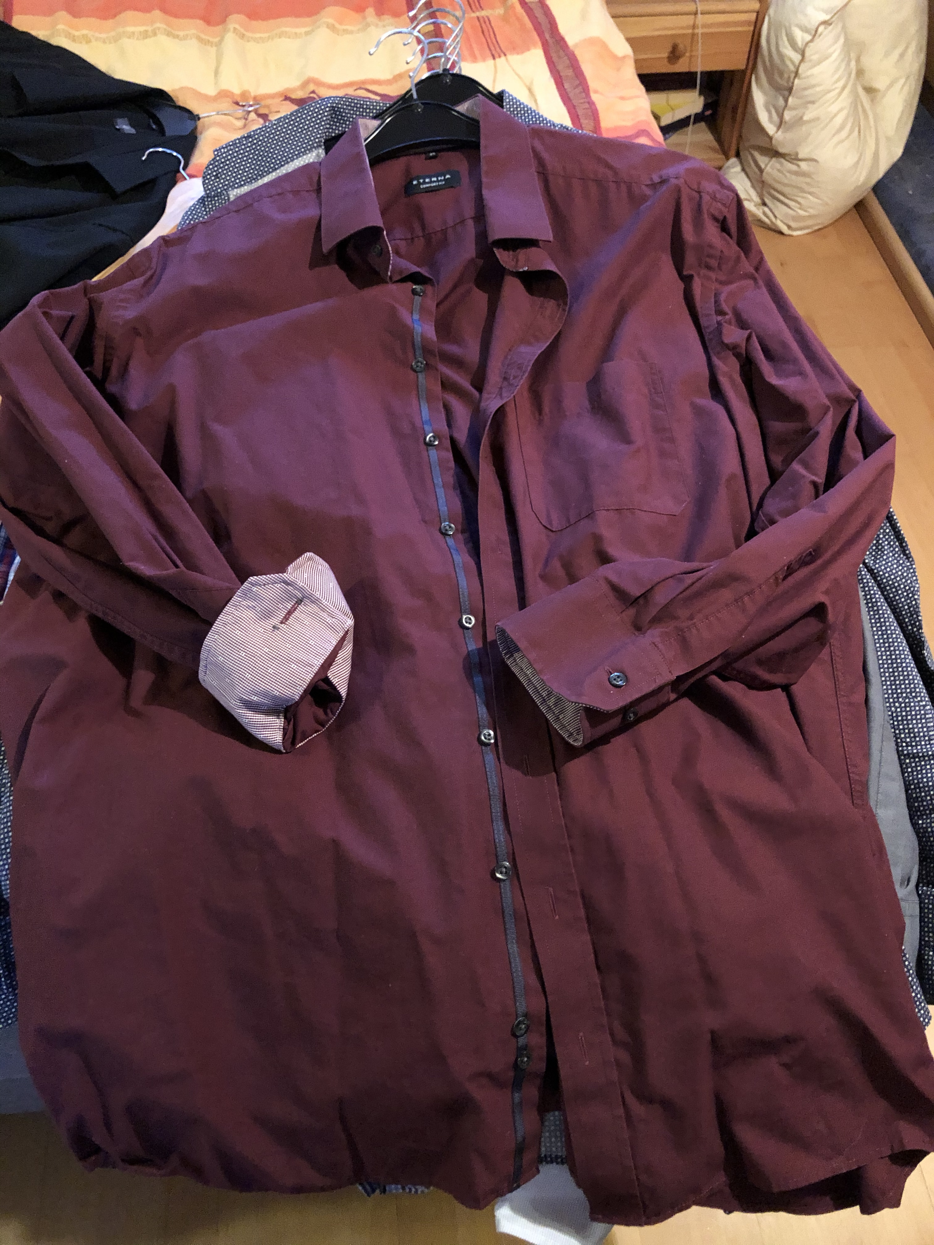 Eterna Langarm weinrot