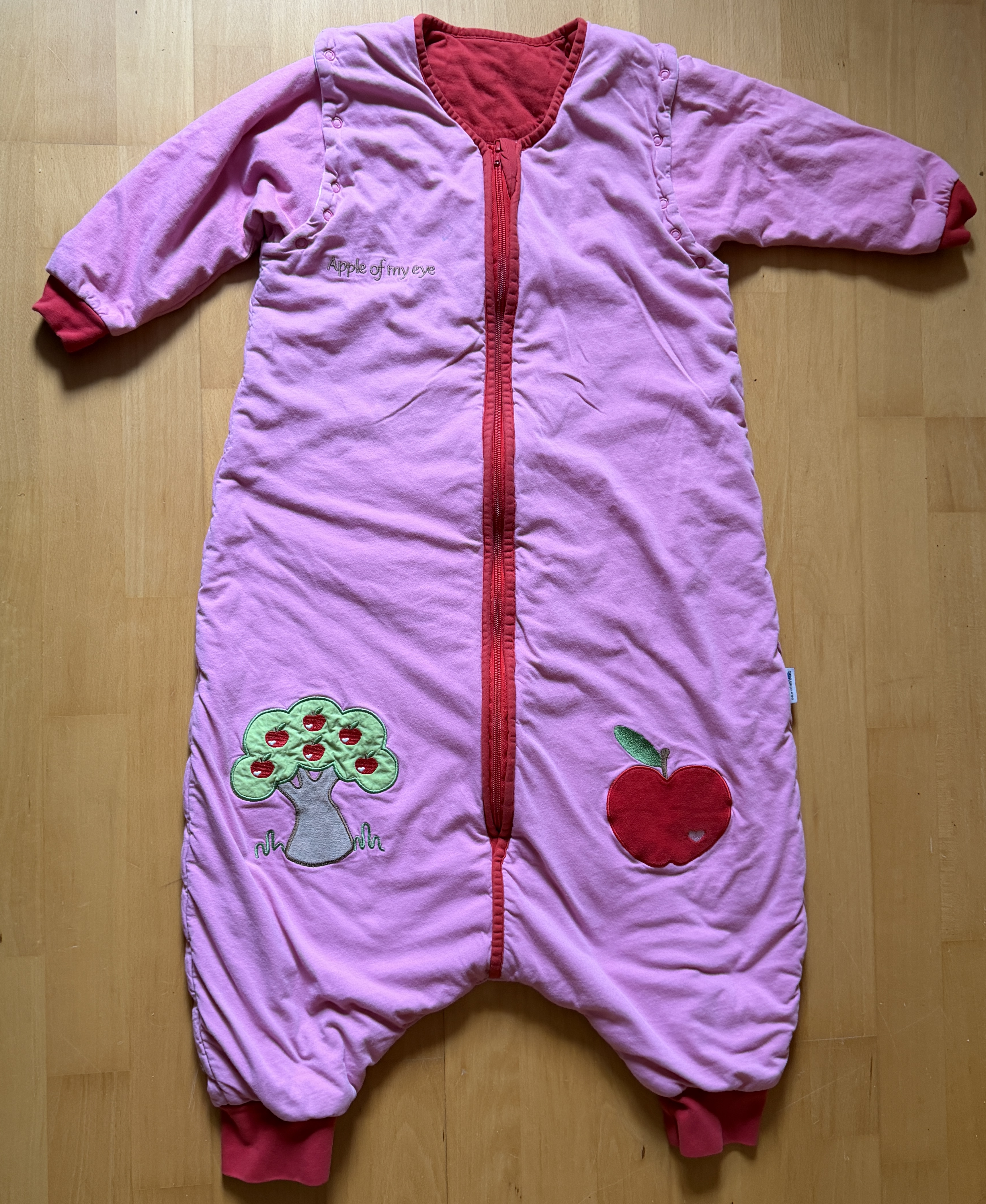 Schlummersack "Apfel" mit abnehmbaren Ärmeln