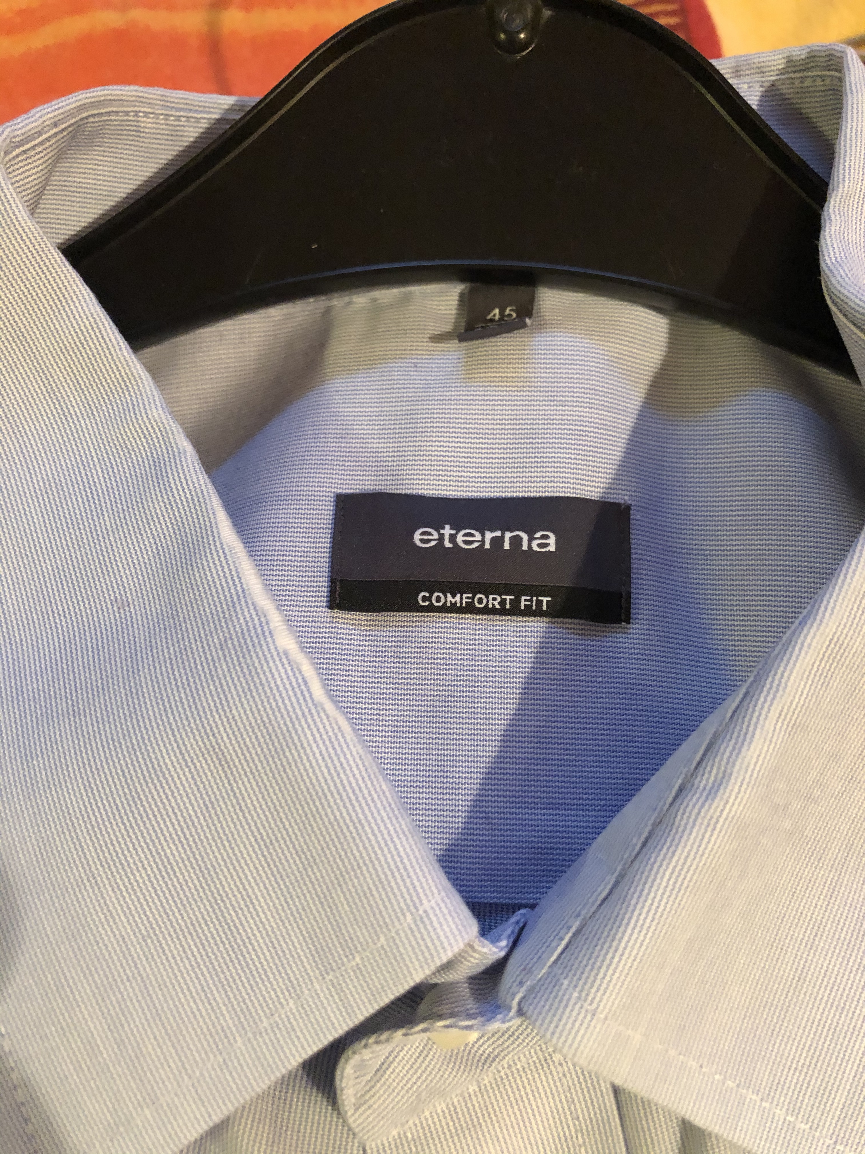 Eterna Langarm Comfort Fit blau gestreift