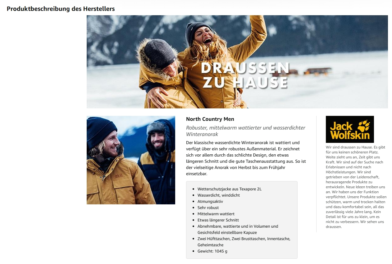 Jack Wolfskin Herren-Winterjacke "North Country"